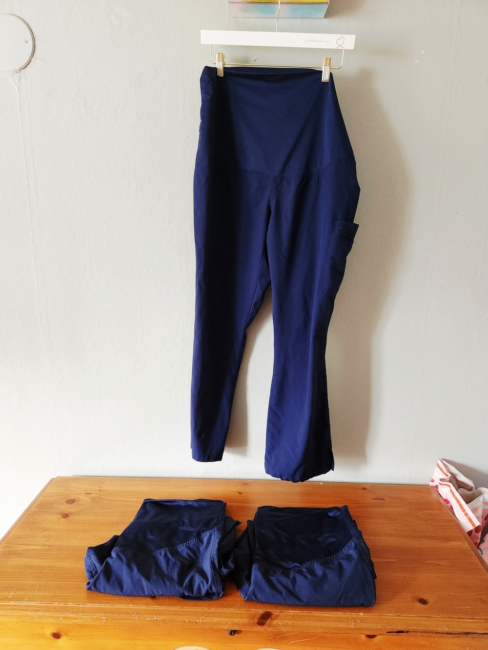 Lot of 3 Navy Large Maternity Scrub Pants